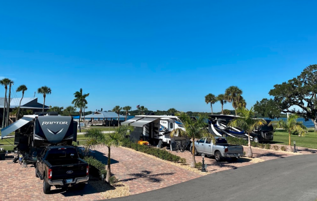 RV sites at Fisherman's Cove Waterfront Resort near Tampa, Florida