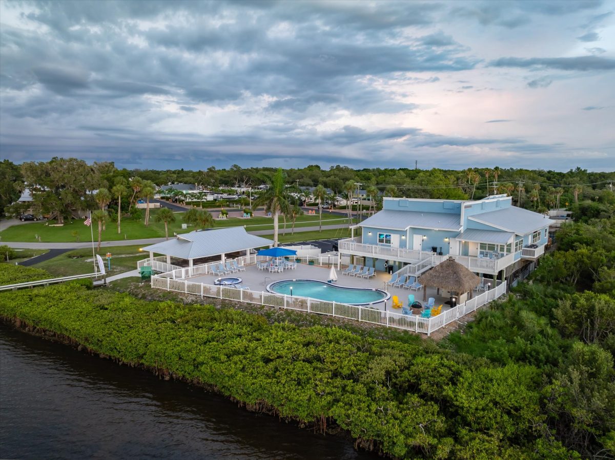 Nestled beside Terra Ceia Bay at Fisherman's Cove waterfront clubhouse and amenities near Tampa Bay, FL. Offering RV sites and vacation villas.