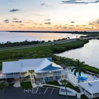 Sunset over Fisherman's Cove near Tampa Bay in Palmetto. Offering RV sites & Villa's